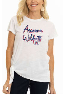Arizona Wildcats Womens White Side Tie Short Sleeve T-Shirt