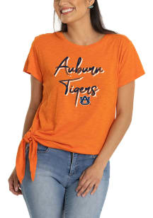 Auburn Tigers Womens Orange Side Tie Short Sleeve T-Shirt