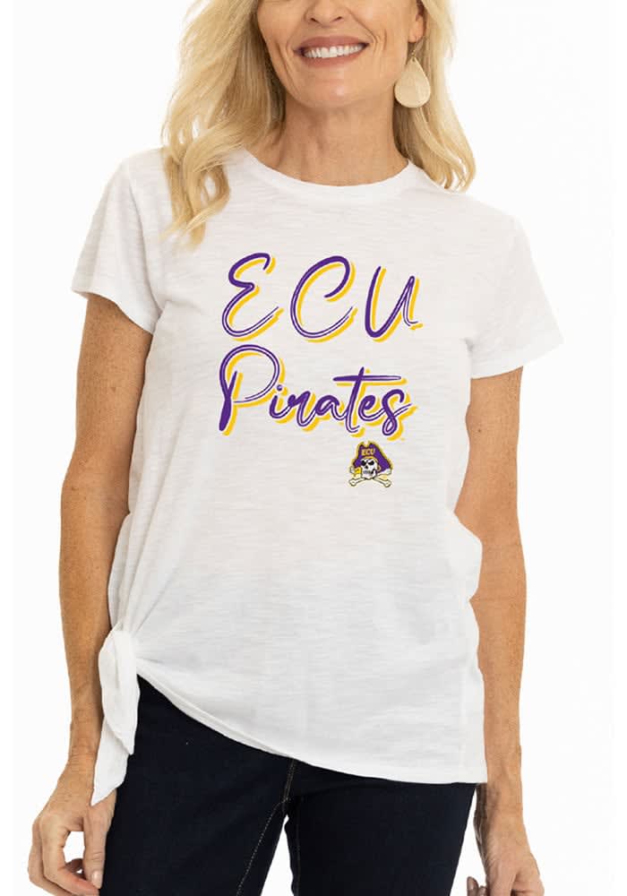 Women's Antigua White ECU Pirates Tribute Sleeveless Polo