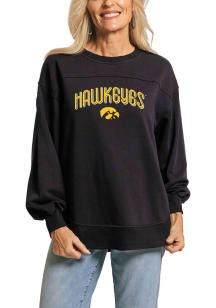 Flying Colors Iowa Hawkeyes Womens Black Yoke Crew Sweatshirt