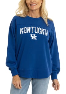 Flying Colors Kentucky Wildcats Womens Blue Yoke Crew Sweatshirt