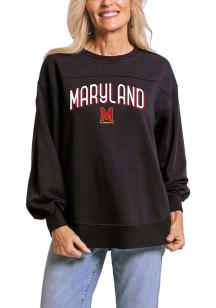 Flying Colors Maryland Terrapins Womens Black Yoke Crew Sweatshirt