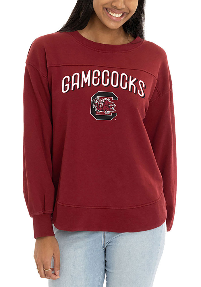 South Carolina Gamecocks Womens Red Yoke Crew Sweatshirt