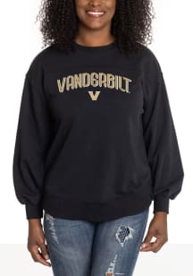 Flying Colors Vanderbilt Commodores Womens Black Yoke Crew Sweatshirt
