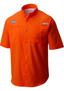 Columbia Florida Gators Mens Orange 2025 National Champions Heat Seal Tamiami Short Sleeve Dress S..