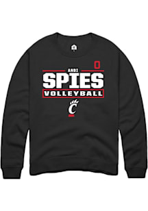 Andi Spies Cincinnati Bearcats Mens Black NIL Stacked Box Player Crew