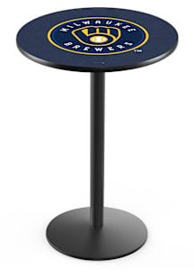 Milwaukee Brewers Black Round Base Pub Table