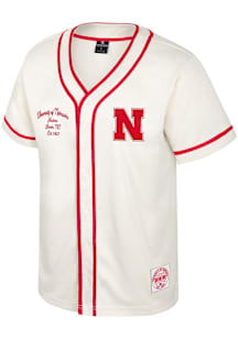 Colosseum Nebraska Cornhuskers Mens White Hunter Seeker Baseball Jersey