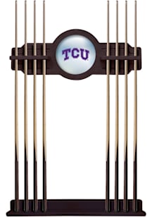 TCU Horned Frogs Solid Wood Cue Rack Pool Table