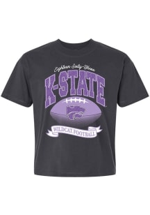 K-State Wildcats Charcoal Summit Sportswear Relaxed Glitter Short Sleeve T-Shirt