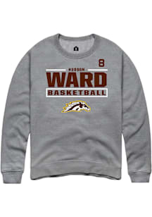 Hudson Ward Western Michigan Broncos Mens Grey NIL Stacked Box Player Crew
