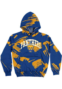 Vive La Fete Pitt Panthers Youth Blue Paint Brush Long Sleeve Hoodie