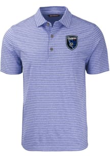Cutter and Buck San Jose Earthquakes Blue Forge Heather Stripe Big and Tall Polo