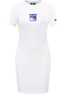 Pro Standard New York Rangers Womens White Classic Chenille Short Sleeve Dress
