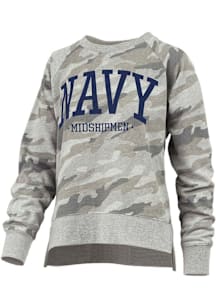 Pressbox Navy Midshipmen Womens Green Oakland Crew Sweatshirt