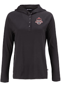 Cutter and Buck Toronto FC Womens Black Coastline Eco Hooded Sweatshirt