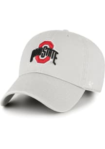 47 Grey Ohio State Buckeyes Clean Up Adjustable Hat