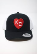 Kansas City Monarchs Rally Heart KC Trucker Adjustable Hat - Black