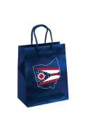 Ohio Ohio State Flag in State Shape 10x12 Medium Blue Blue Gift Bag