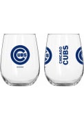 Chicago Cubs 16oz Gameday Logo Stemless Wine Glass