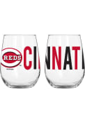 Cincinnati Reds 16OZ Overtime Stemless Wine Glass