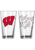 Wisconsin Badgers 16OZ Scatter Pint Glass