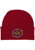Temple Owls Team Color Newborn Knit Hat - Crimson