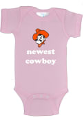 Oklahoma State Cowboys Baby Newest Cowboy One Piece - Pink