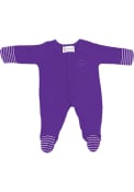 Purple Baby K-State Wildcats Striped Footie One Piece Pajamas