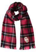 Oklahoma Sooners Womens Plaid Blanket Scarf - Red