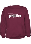 Philadelphia Phillies Coop Wordmark Crew Sweatshirt - Maroon