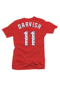 Yu Darvish Majestic Threads Texas Rangers Womens Red Repeating Logo Player Tee