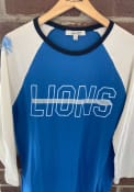 Detroit Lions Junk Food Clothing Vintage Contrast Fashion T Shirt - Blue