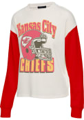 Kansas City Chiefs Womens Junk Food Clothing Contrast Crew Sweatshirt - White