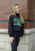Philadelphia Eagles Womens Junk Food Clothing Mocked Crew Sweatshirt - Black