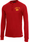 Kansas City Chiefs Junk Food Clothing Thermal Henley Fashion T Shirt - Red