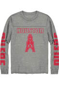 Houston Oilers Junk Food Clothing Thermal Fashion T Shirt - Grey