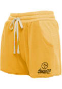 Pittsburgh Steelers Womens Junk Food Clothing Mix Shorts - Gold