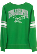 Philadelphia Eagles Womens Junk Food Clothing Kickoff Crew Sweatshirt - Kelly Green