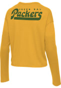 Green Bay Packers Womens Junk Food Clothing Thermal T-Shirt - Gold