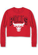 Chicago Bulls Womens Junk Food Clothing Cropped T-Shirt - Red