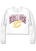 Cleveland Cavaliers Womens Junk Food Clothing Cropped T-Shirt - White