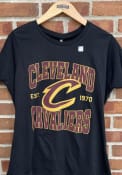 Cleveland Cavaliers Womens Junk Food Clothing Cropped T-Shirt - Black