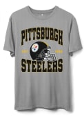 Pittsburgh Steelers Junk Food Clothing NFL HELMET T Shirt - Grey