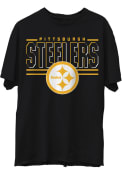 Pittsburgh Steelers Junk Food Clothing SLOGAN T Shirt - Black