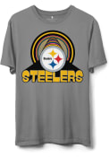 Pittsburgh Steelers Junk Food Clothing INFINITE VIBES T Shirt - Grey