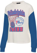 Philadelphia 76ers Womens Junk Food Clothing Contrast Crew Sweatshirt - White