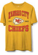 Kansas City Chiefs Junk Food Clothing NAME AND LOGO T Shirt - Gold