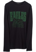 Philadelphia Eagles Junk Food Clothing CLASSIC THERMAL T Shirt - Black