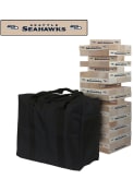Seattle Seahawks Giant Wooden Tumble Tower Tailgate Game
